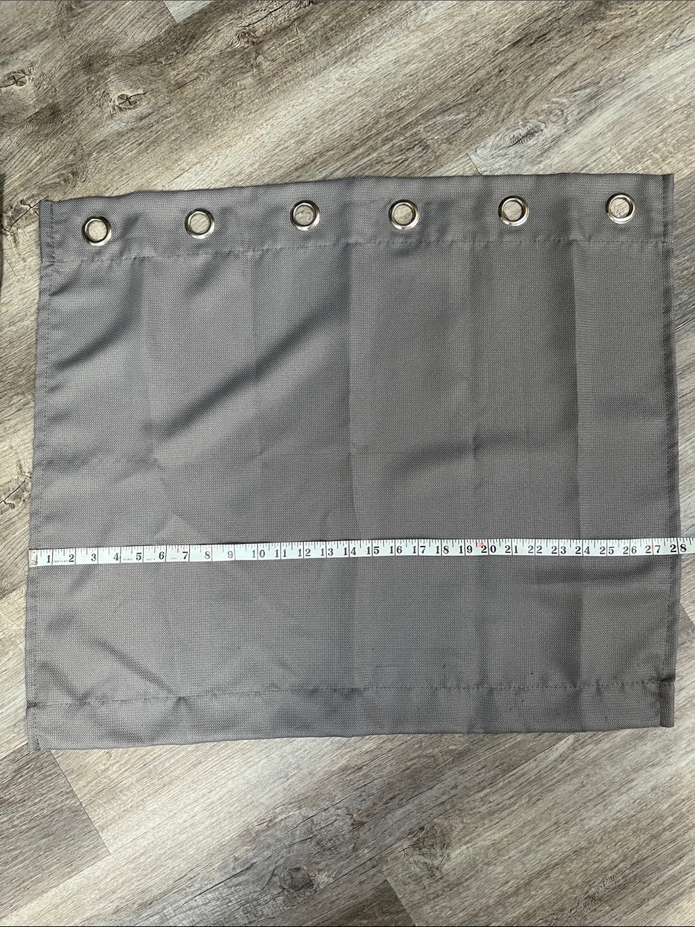 Gray Cafe Curtain Panel Set- 1” silver grommet - Picture 3 of 5